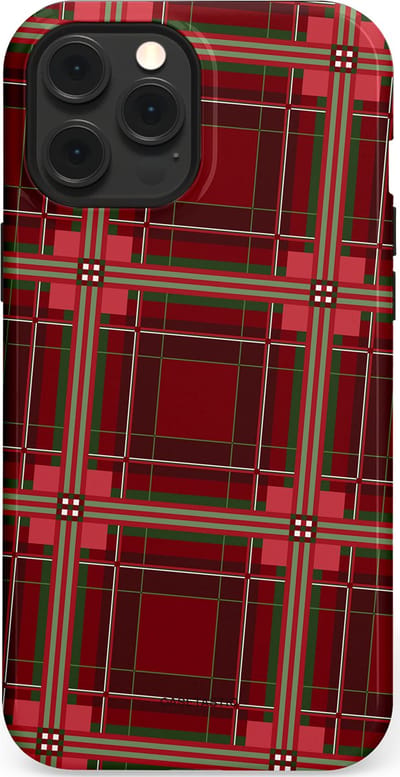 Casetastic Hoesje Geschikt voor Apple iPhone 12 Pro Max Magsafe - Stijlvolle Beschermende Duo-layer Case - Schots Ruit Rood - Tartan Royal Stewart Plaid