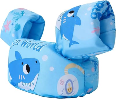 Kinderzwemvest Drijfhulp - Verstelbare Armvleugels - Veilig Zwemmen Leren - Betrouwbaar Drijfvermogen - 31x24x12 cm - Haai