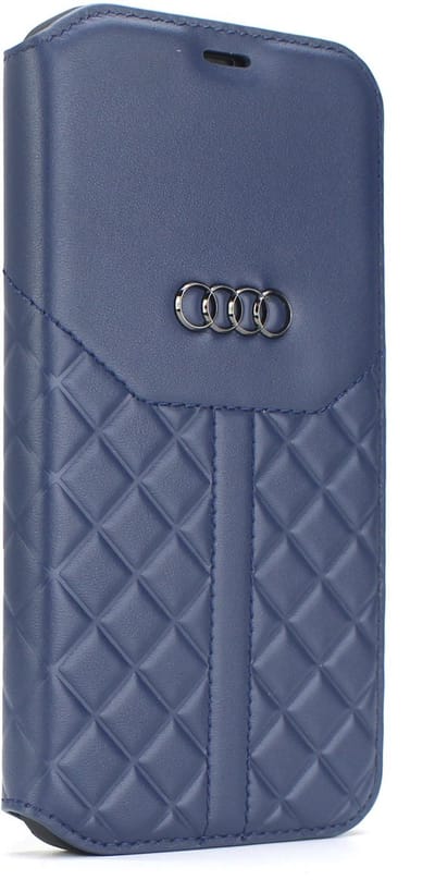 Audi hoesje - Blauw - iPhone 12 Mini - Book Case - Q8 Serie - Genuine Leather