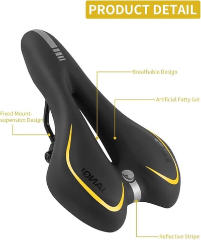Comfortabele Gel Fietszadel voor MTB en Stadsfietsen - Waterdicht, Ergonomisch en Geschikt voor Mannen en Vrouwen, Perfect voor Toertochten en BMX