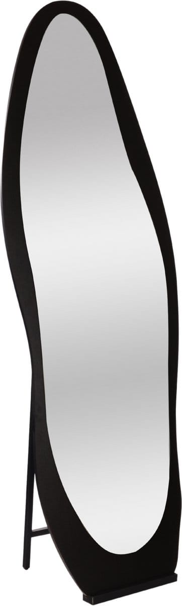 SensaHome Asymmetrische Staande Spiegel – Houten Frame – 160x55 cm – Zwart