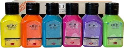 Artdeco Acrylverfset - 6 Macaronkleuren x 75ml, levendige en leuke verf voor creatieve projecten , Glasverf, houtverf, keramiekverf, DIY Projecten