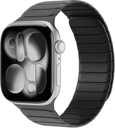 Buddi Fuse Magnetisch Bandje Geschikt voor Apple Watch 1/2/3/4/5/6/7/8/9/10/11/SE - 38/40/41/42MM - Siliconen Sportbandje met Magneetsluiting Grijs