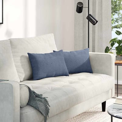 vidaXL - Zitkussens - 2 - pcs - Blauw - 50 - x - 30 - cm - Corduroy - stof