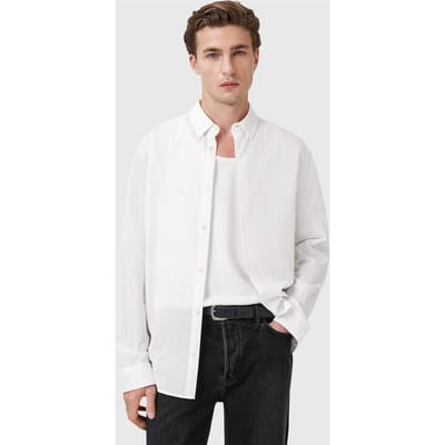 AllSaints Cassis Ls Shirt White Taglia: M | Camicie Casual Outlet | Uomo | Bianco