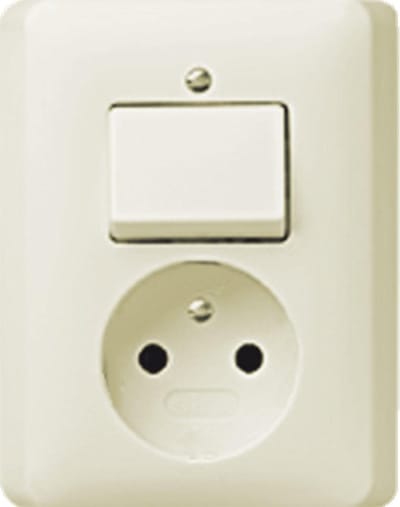 Gira System 55 inbouwstopcontact in crème wit - 047601 - E3HBA