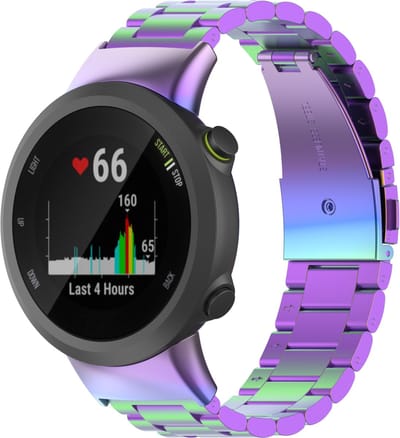 By Qubix - Stalen schakelband - Multicolor - Geschikt voor Garmin Forerunner 45 / 45S