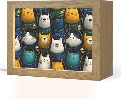 Nachtlampje 20x15 cm - Kinder lampje - Dieren - Ruimtepakken - Sterren - Tafellamp kinderkamer - Slaapkamer lamp - Bedlamp kinderen - Kinderlampje stopcontact - Wandlamp babykamer - Nachtlampjes