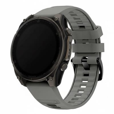 Siliconen bandje - geschikt voor Garmin Fenix 5S (Plus) / 6S / 7S / 8 (43 mm) / Approach S12 / S42 / S70 42 mm / Epix Pro (Gen 2) 42 mm / D2 Delta S / Mk3(i) 42 mm - gesp - grijs