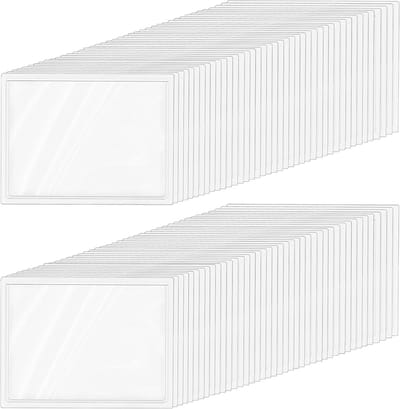 Etikettenhouders 6 x 10 cm - Transparant - Zelfklevend - Waterdicht - 150 stuks