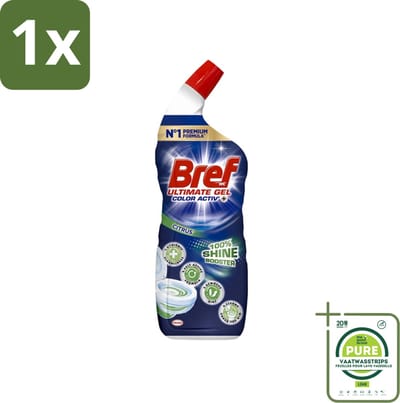 1 x Bref WC - Ultimate Gel Color Activ+ - Toiletreiniger - Citrus - 700 ml - Toilet Schoonmaken - Toiletreiniger - Wc Reiniger - Anti-kalk - Anti-vuil