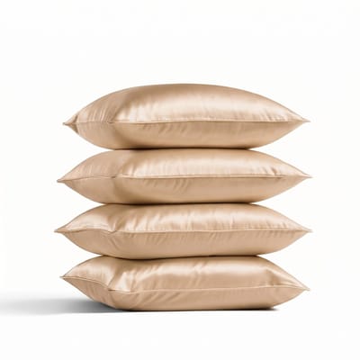 4x Zijden Kussensloop 50x60cm Donker Champagne Ritssluiting 19 Momme - Kussensloop set - Luxe Silk Kussensloop 100% moerbei zijde - Zijde kussensloop - Silk Heaven - 50x60cm / Ritssluiting