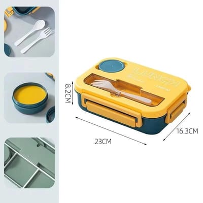 Magnetron Lunchbox Volwassenen Kinderen Grote Capaciteit Indeling Bento Box met Bestek Kruidenbakje Gewichtsverlies Voedselcontainer