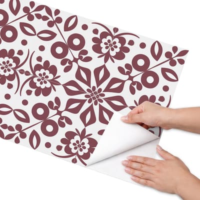 Coloray Meubel Wrap Folie - Bordeaux Meubelfolie - 50x100 cm - Wrapfolie Keuken Stijlvol ornament - Decoratiefolie - Klassiek Meubelfolie - Meubel Wrap Folie - Woonkamer decoratie - Achtergronden en patronen