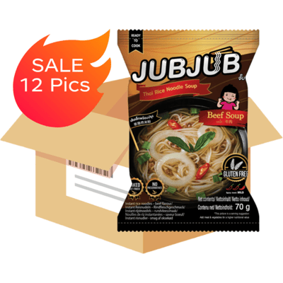 JUBJUB instant rijstnoedels rundvleessmaak 70 g * 12