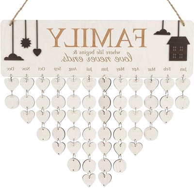 Wooden Birthday Calendars With Hanging Dates DIY Birthday Tracker Plaque Wall Hanging, Farm Decor- Gift For Grandparents- Date To Remember The Calendar