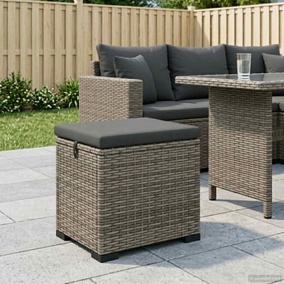 vidaXL - Tuinvoetensteun - met - Kussen - 40 - x - 30 - x - 40 - cm