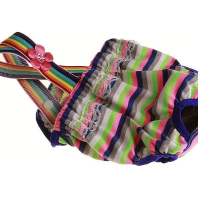 1pc Transporteur pour animaux rayé Pantalon physiologique Sous-vêtements pour chien Anti-nuisance Pantalon menstruel B