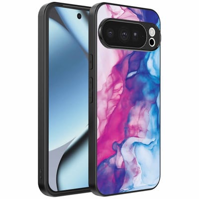 Geschikt voor Google Pixel 10 Pro Telefoonhoesje met Roze Blauw Marmer Opdruk - TPU Backcover Case Rose Blue Marble Design - Smartphonica geschikt voor Google Pixel 10 Pro
