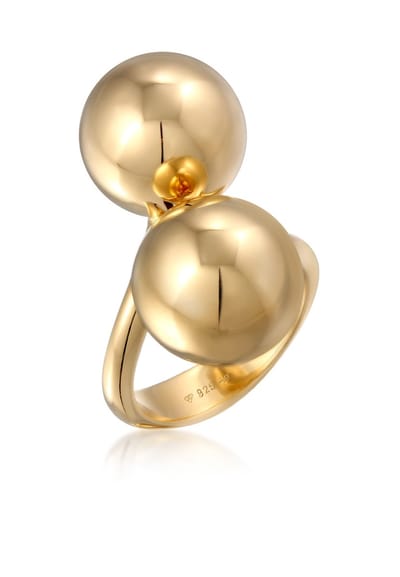 Elli PREMIUM - Ring - Elli PREMIUM Ring zonder Stenen Dames Ballen 925 Sterling Zilver Feest / Oudejaarsavond Maat Verstelbaar - Dames