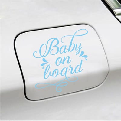 Bumpersticker - Baby On Board - 12,1 X 13,1 - Licht Blauw