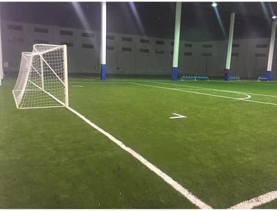 Set metalen voetbaldoelen, gereglementeerde maat, vaste buis van 100 mm