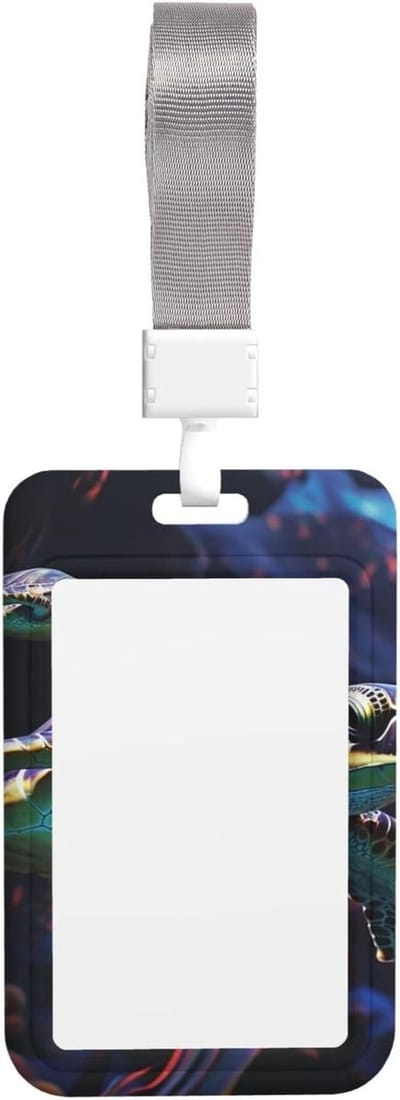 Badgehouder Haspel - Kaarthouder Clip - Snelle Toegang - Versterkte Constructie - 2.7 x 3.9 Inch - Tropische Schildpad