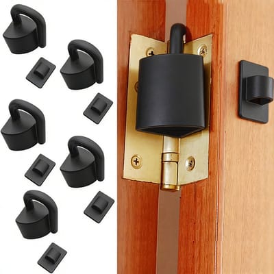 Deurstopper voor babyveiligheid - voorkomt beknelling - geschikt voor babykamerdeuren en kledingkasten - 5 stuks - zwart