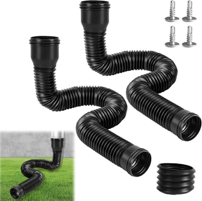2x Flexibele Dakgootverlenging voor Regenpijp (Rond Ø80/100mm) - Verlengbaar 47-150 cm