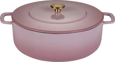 Combekk Gietijzeren Braadpan Ø28cm - 100% Gerecycled - PFAS vrij - Geschikt voor Inductie - 5,3L - Roze