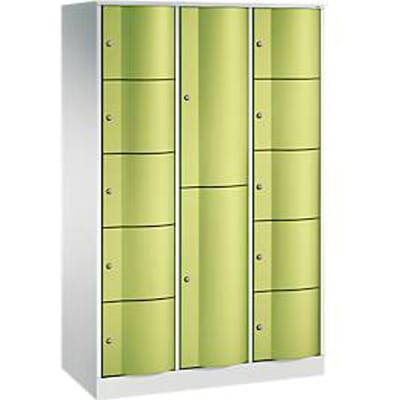 C+P combikast Resisto, 3 vakken, 12 vakken, B 1148 x D 540 x H 1950 mm, lichtgrijs