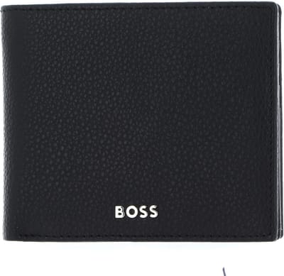 HUGO BOSS Leren Portemonnee Classic Grained Wallet Black Zwart