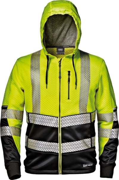 SIR SAFETY ARROW Hi Vis Reflecterend Softshell Werkjas HEREN Veiligheidsjas Zwart Geel - Winddicht - Reflecterende Details - Capuchon