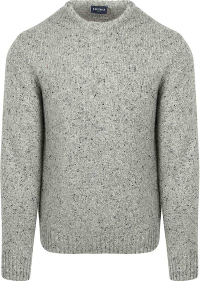 Suitable Trui Donnegal Tweed Eco Wool Grijs - Maat M - Heren - Pullover - Sweater