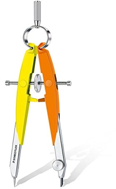 Comfort Geometriepasser met Etui - Neon Geel-Oranje