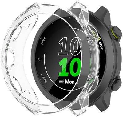 Stravo Soft Case Sport Hoesje voor Garmin Forerunner 158 / Garmin Forerunner 55 – TPU Materiaal Bescherming – TPU Case Protectie en Beschermhoes voor Garmin Smartwatches (Transparent)