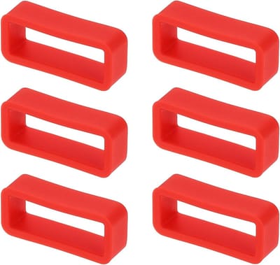 6 Stuks Vervangende Horlogebandjes 18 mm van Siliconen met Bandklemmen en Ringen in Rood