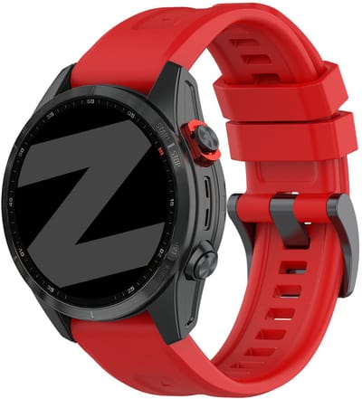 Bandz Sportbandje Siliconen 22mm ‘Classic’ – geschikt voor Garmin Fenix 5/6/7/8 (Pro/E/Solar) / Epix Gen 2 (Pro 47mm) / Forerunner 745/935/945/955/965 / Quatix 7/8 – comfortabel, lichtgewicht – Rood