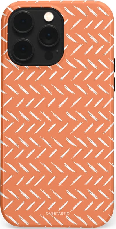 Casetastic hoesje geschikt voor Apple iPhone 14 Pro Max - MagSafe - Dubbellaagse bescherming - Oranje Witte Nederland Cross Patroon - Fashion Case - Terracotta Zand