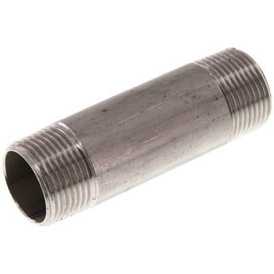 R 3/4'' RVS Dubbele Pijpnippel 20 Bar DIN 2982 - 80mm