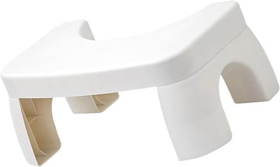 Toilet Voetenbank - Krukje Ontlasting - Verbeteren Houding - Antislip Bodem - 42.5 cm - Wit