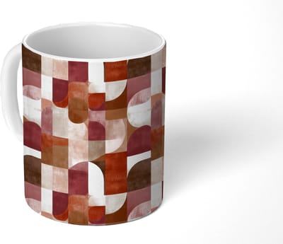 Mok - Koffiemok - Geometrie - Modern - Retro - Mokken - 350 ML - Beker - Koffiemokken - Theemok