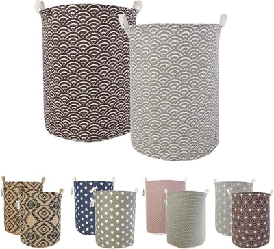 2 stuks wasmand sorteerder, 19,7" opvouwbaar waterdicht waszak, verdikte canvas wasmanden met handgrepen voor slaapkamer opslag babykleding speelgoed