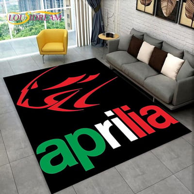 HD Aprilia Racing Motorfiets Logo Tapijt Vloerkleed voor Thuis Woonkamer Slaapkamer Bank Deurmat Decor, kinderkamer Vloerkleed Antislip Vloermat 3D 80*120cm