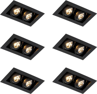 QAZQA 103938 - Inbouwspot - 6 stuks - L 250 mm - - Woonkamer | Slaapkamer | Keuken