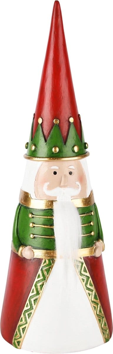 Dekoratief | Santa kegel, groen/rood, resina, 12x12x33cm | A245919