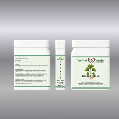 Sanitas Verde Ginkgo Biloba Extract 500 mg Geheugen Doorbloeding 90 Vegan Capsules