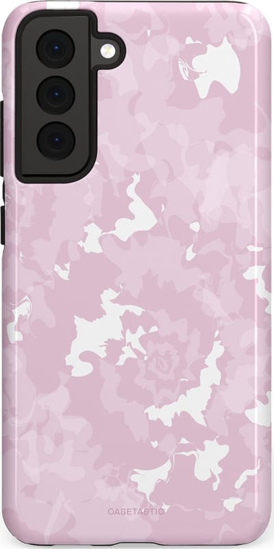 Casetastic Hoesje Geschikt voor Samsung S21 FE - Stijlvolle Beschermende Duo-layer Case - Roze wervels