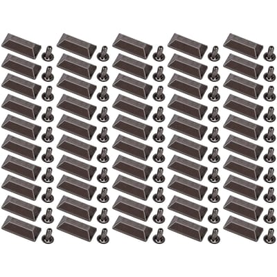 50 Sets Leer Klinknagels 18x9mm Antiek Zilver Rechthoekige Trapezium Klinknagels met 3x7mm IJzeren Trompet Voet voor Ambachtelijke Reparatie