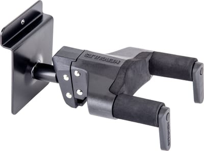 HERCULES Stands HCGSP-39SB+ gitaarwandhouder, AGS Plus, kort, voor Slatwall 16 mm